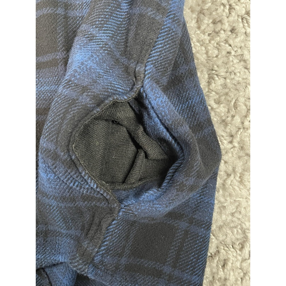 ORVIS Big Bear Flannel Shirt Jacket Shacket Mens XL Blue Plaid Heavy Weight‎ - Picture 5 of 15